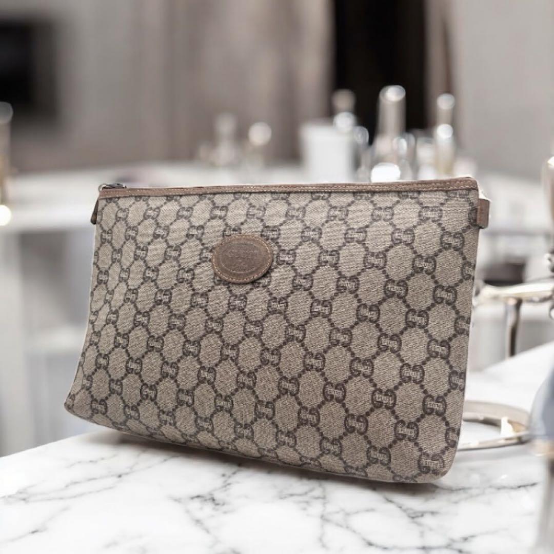 GUCCI Plusグッチプラス セカンドバッグ クラッチ GG柄 PVCレザー