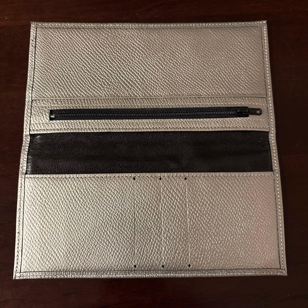 皇居財布　シルバー レザー 長財布