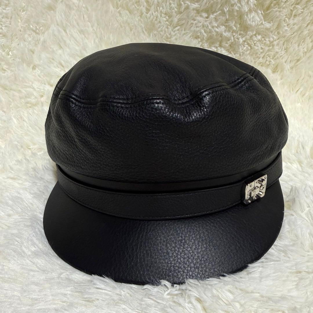 GUCCI グッチ レザー キャスケット ブラック 354366 黒 本革