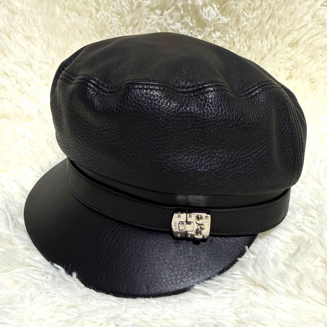 GUCCI グッチ レザー キャスケット ブラック 354366 黒 本革