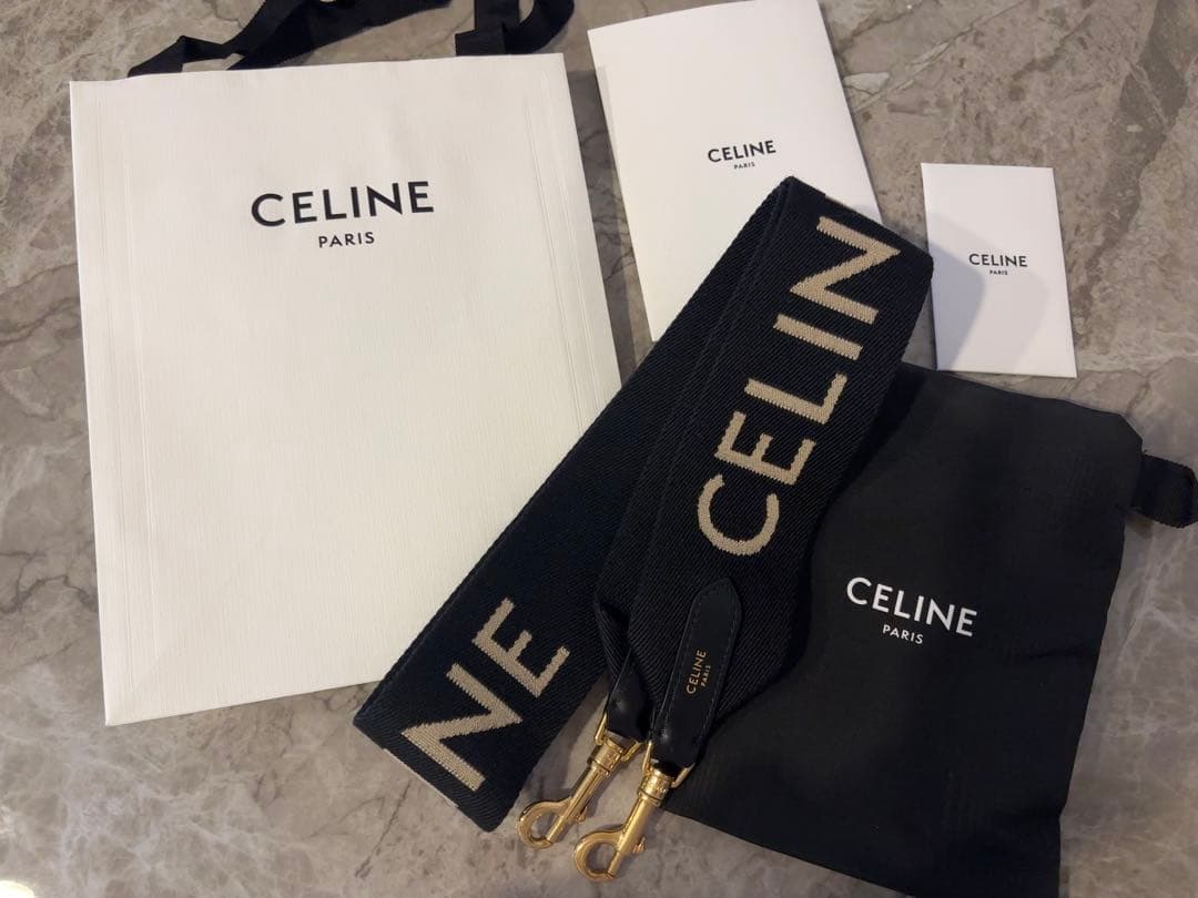 CELINEジャカード ロングストラップ / ウール