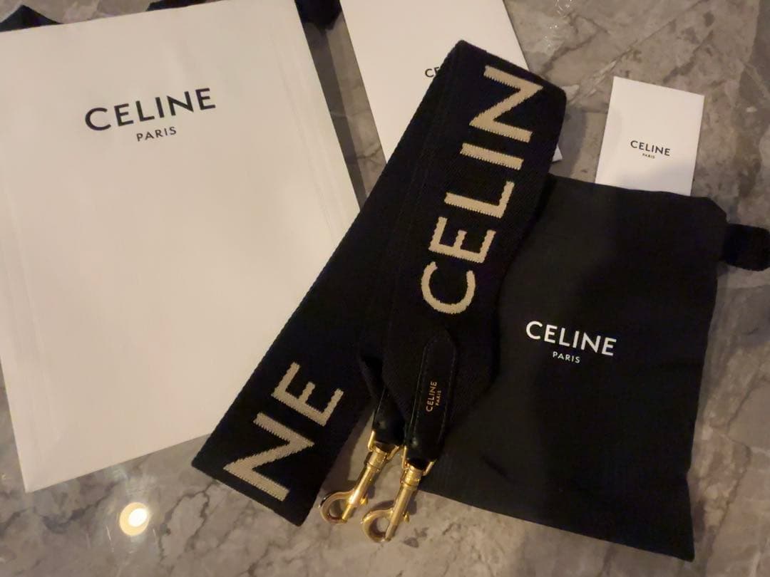 CELINEジャカード ロングストラップ / ウール