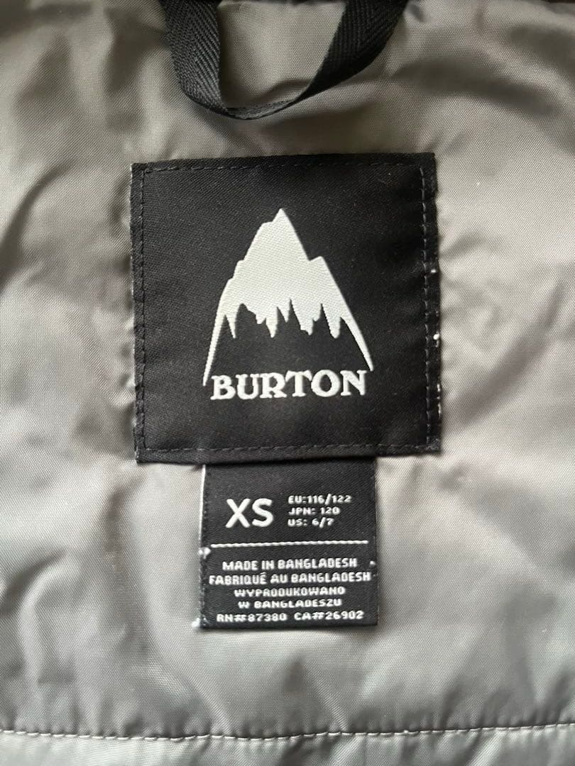BURTON キッズスノーボードジャケット ブラック　XS 120
