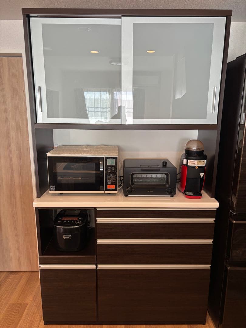 松田家具 ダークブラウン 食器棚