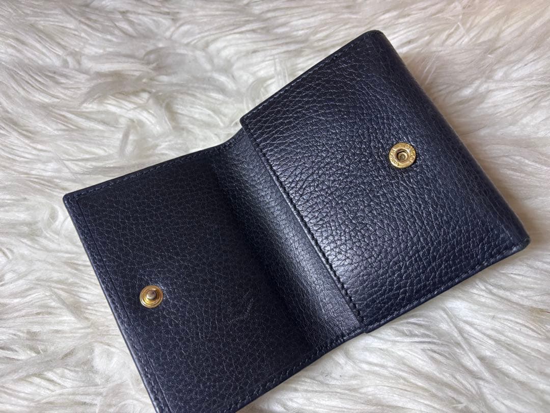 tmk【GUCCI】財布　三つ折り　レディース　ブラック　レザー