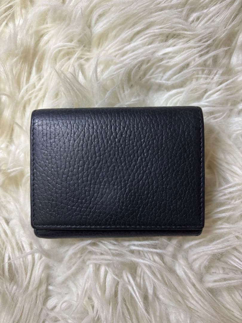 tmk【GUCCI】財布　三つ折り　レディース　ブラック　レザー