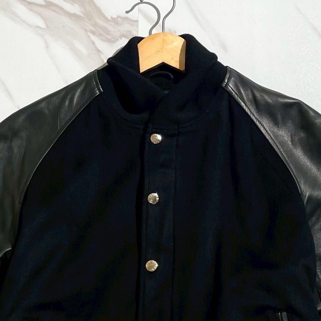 【極美品/カシミヤ100％】EMMETI エンメティ スタジャン ラムレザー 黒