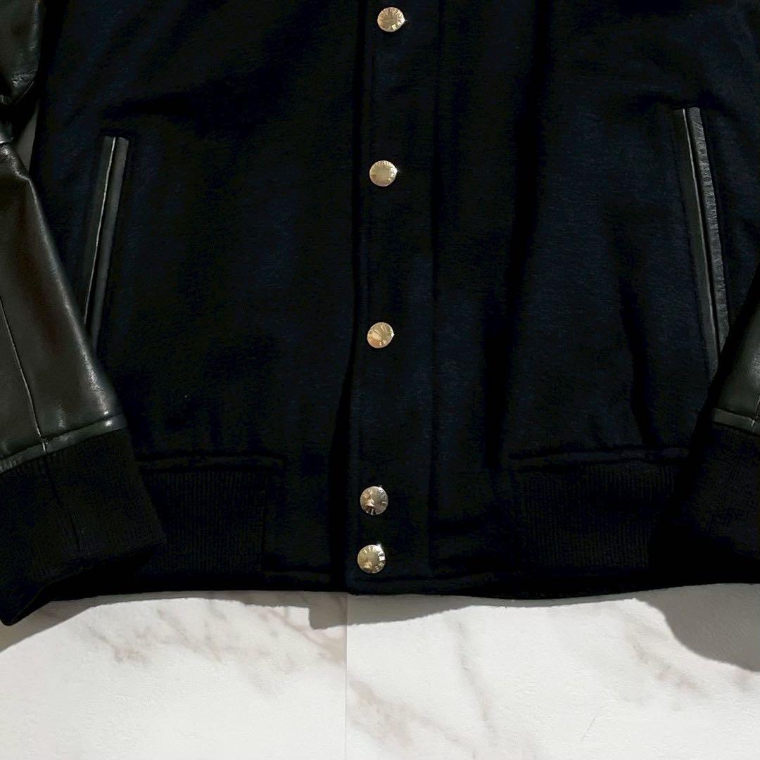 【極美品/カシミヤ100％】EMMETI エンメティ スタジャン ラムレザー 黒