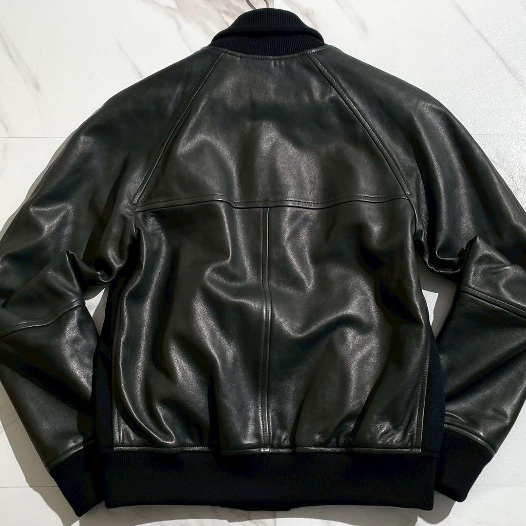 【極美品/カシミヤ100％】EMMETI エンメティ スタジャン ラムレザー 黒