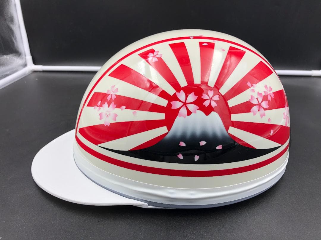 コルク半　カスタム　富士日章三つボタン　ホワイトピンク　白赤　桜セット