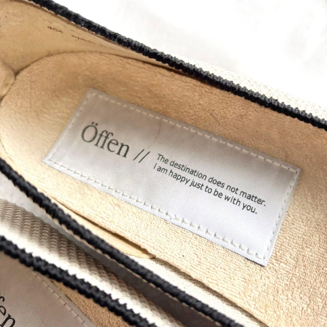 新品✨Offen フリルパンプス　ベージュ　黒　41 フラットシューズ　25