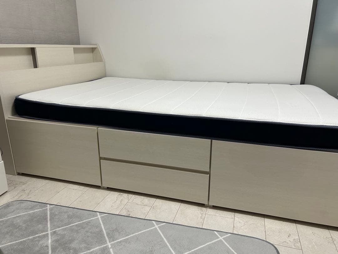セミダブル ベッドフレーム+マットレス ニトリ(アザン3 チェスト40) ベッド