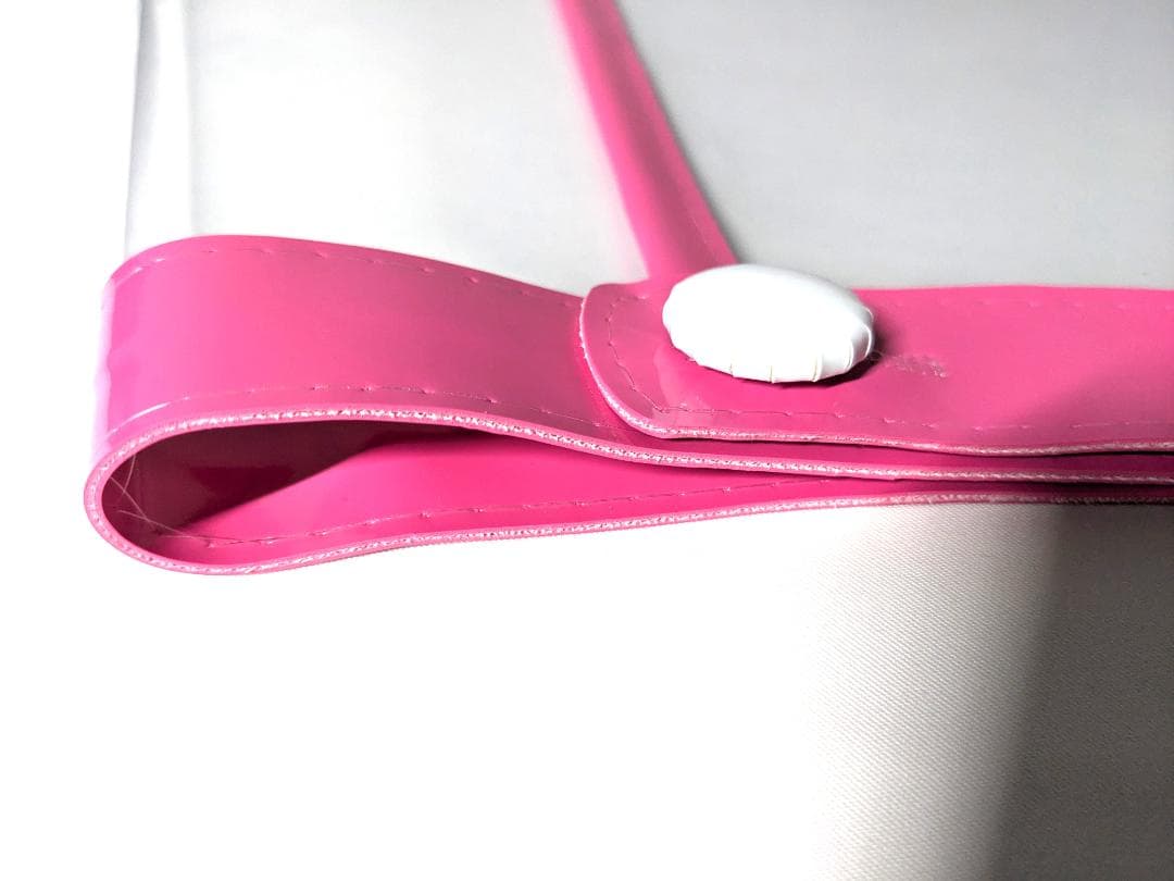 櫻 ビニール巻きスコート 透明×ピンク 丈28.5 2509