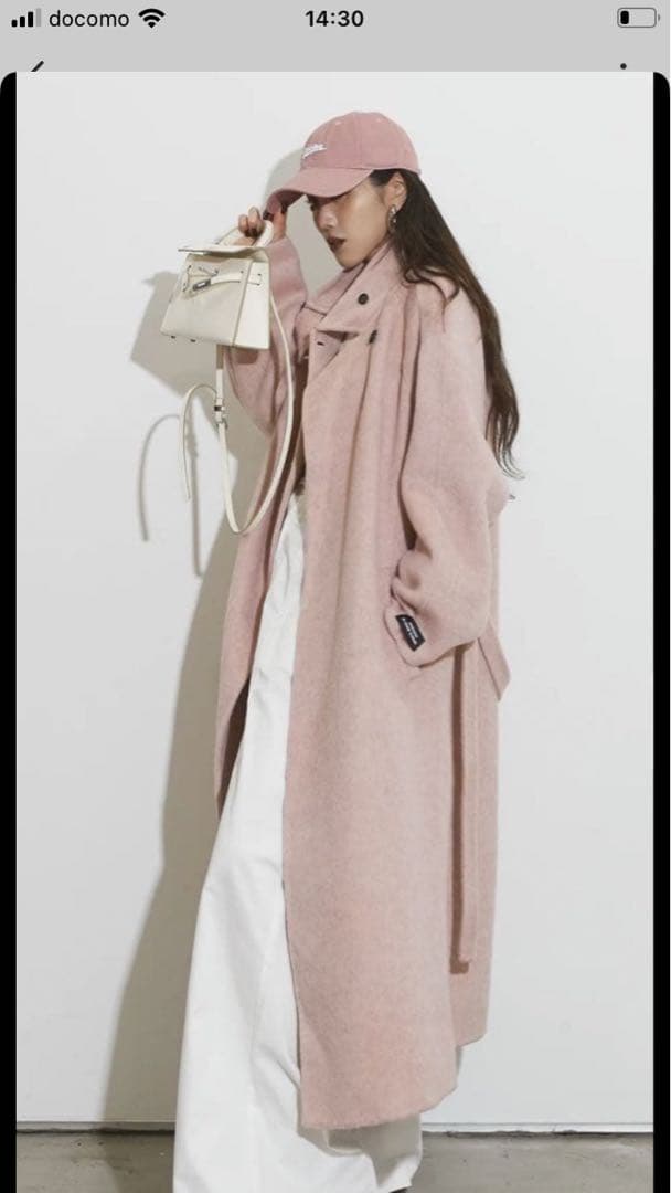 【ANDREA & Co】ペールウールコート（ベルト付き）