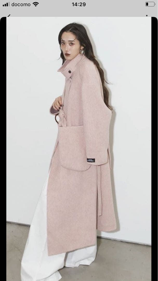 【ANDREA & Co】ペールウールコート（ベルト付き）