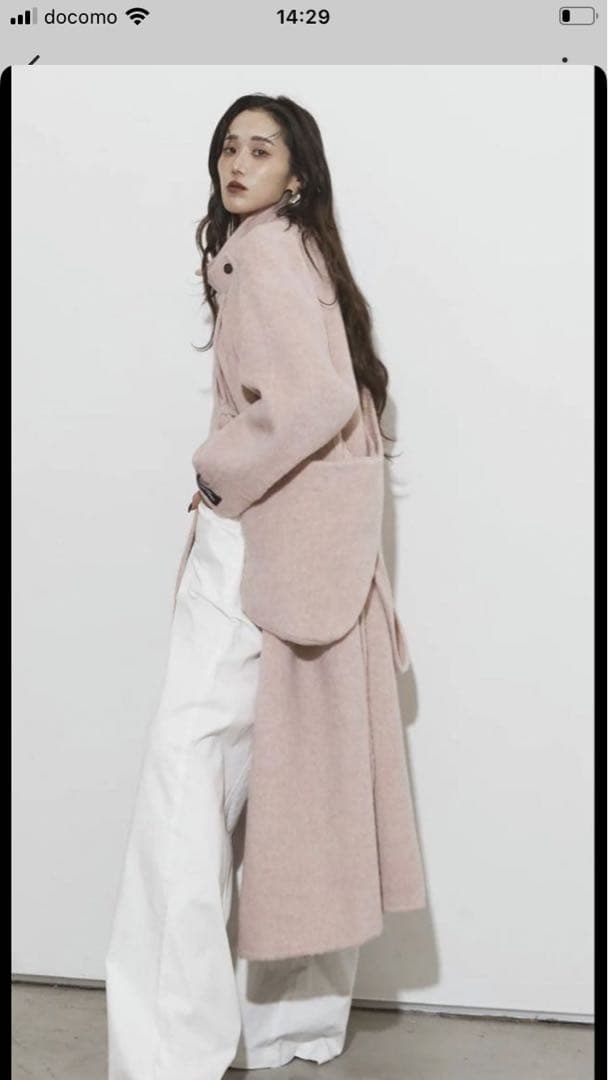 【ANDREA & Co】ペールウールコート（ベルト付き）