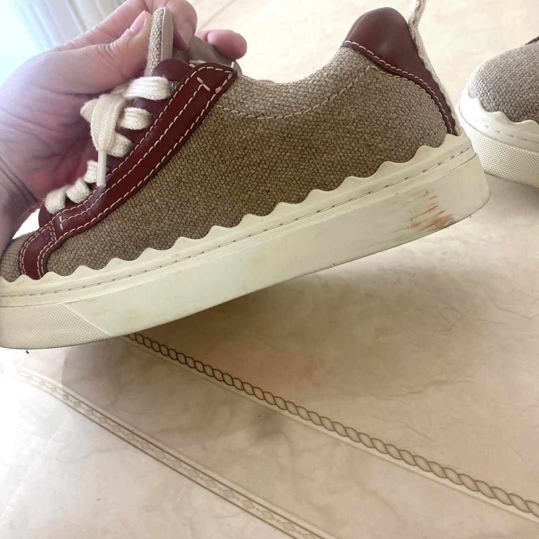 Chloé ⭐︎クロエ⭐︎本物ベージュ ブラウン　スニーカー36 ウッディローレン