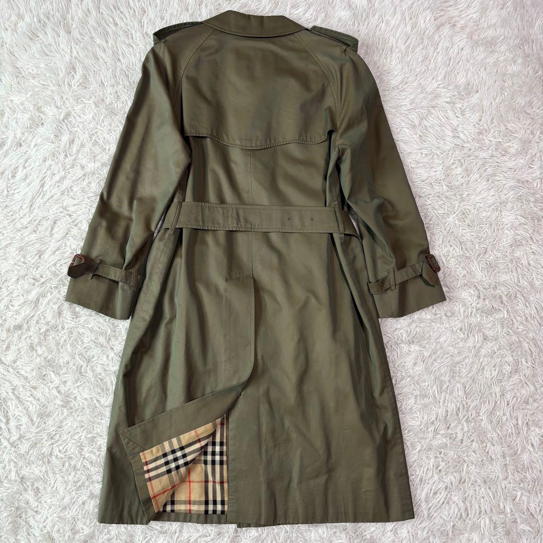 ✨玉虫色/XL相当✨バーバリーズ トレンチコート ノバチェック ロング 2way
