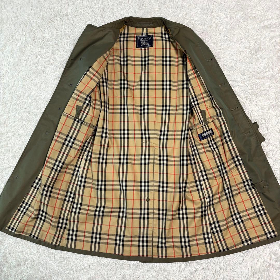 ✨玉虫色/XL相当✨バーバリーズ トレンチコート ノバチェック ロング 2way