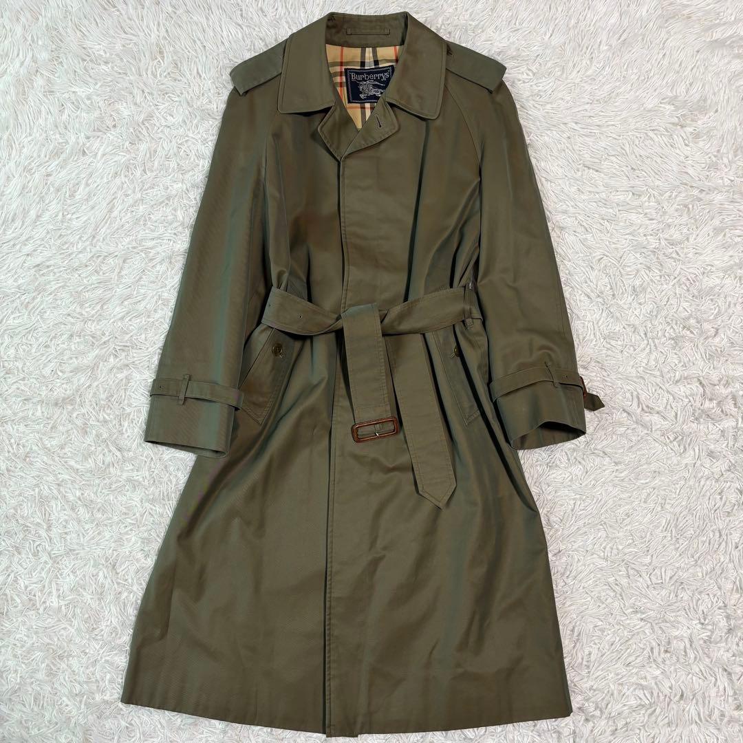 ✨玉虫色/XL相当✨バーバリーズ トレンチコート ノバチェック ロング 2way
