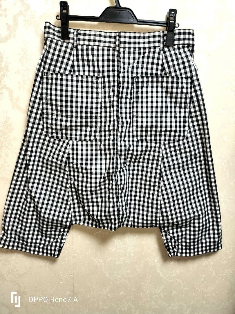 BLACKCOMMEdesGARCONS ショートサルエル　黒ギンガムチェック