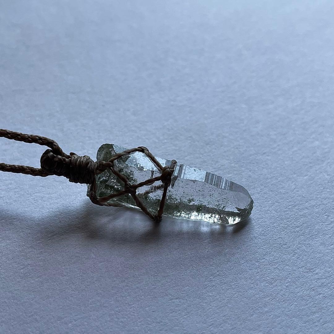 ヒマラヤ水晶 ガネッシュヒマール ＊ マクラメペンダント ネックレス 35