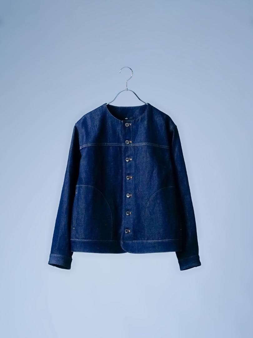 wafu. / ワフリネン ❤︎ リネンデニムノーカラージャケット ❤︎ 試着のみ♪