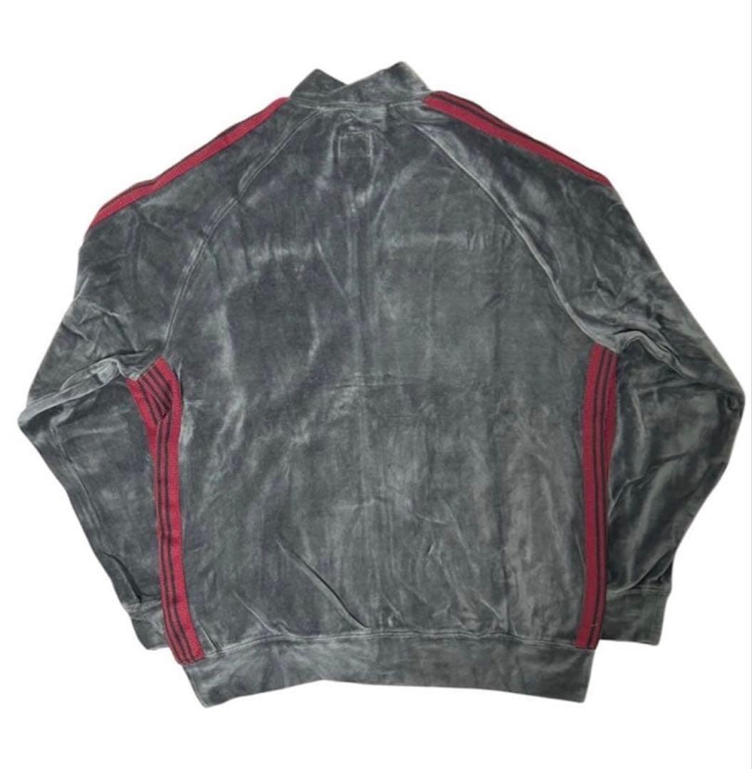 Needles ジップアップジャケット Lサイズ グレー/バーガンディ　ベロア