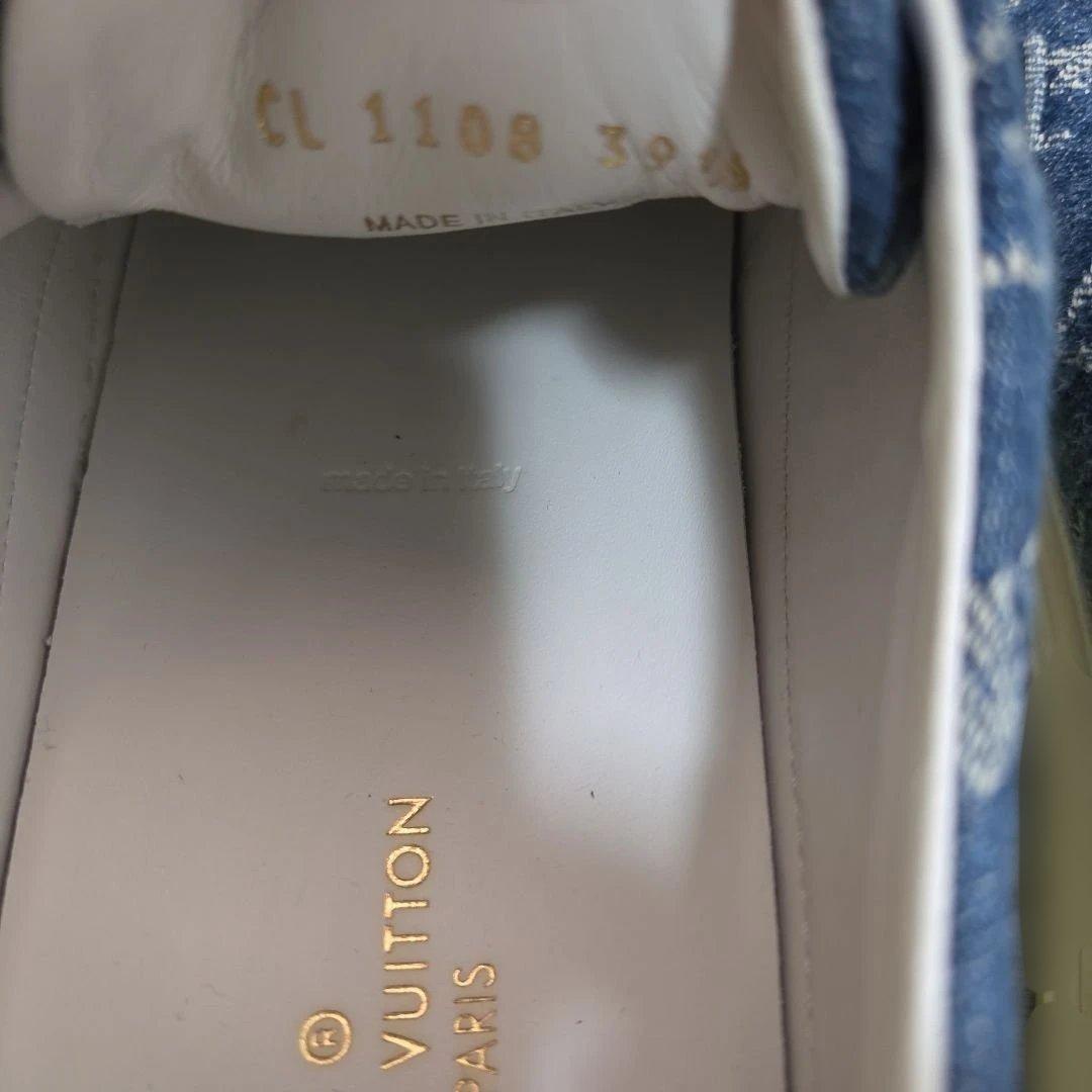 未使用近 ルイヴィトン デニムスニーカー 39 1/2 モノグラム 25cm