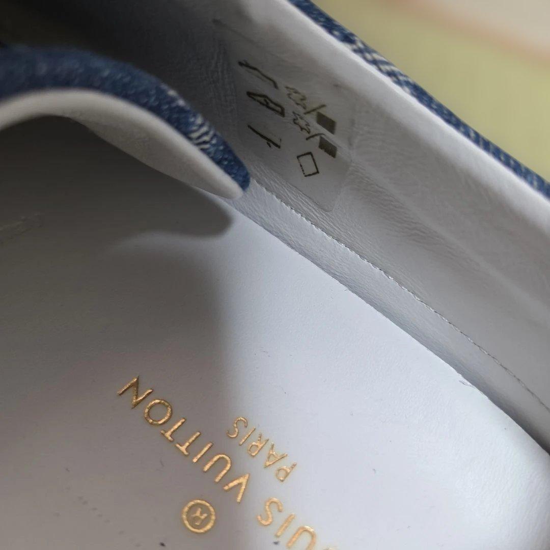 未使用近 ルイヴィトン デニムスニーカー 39 1/2 モノグラム 25cm