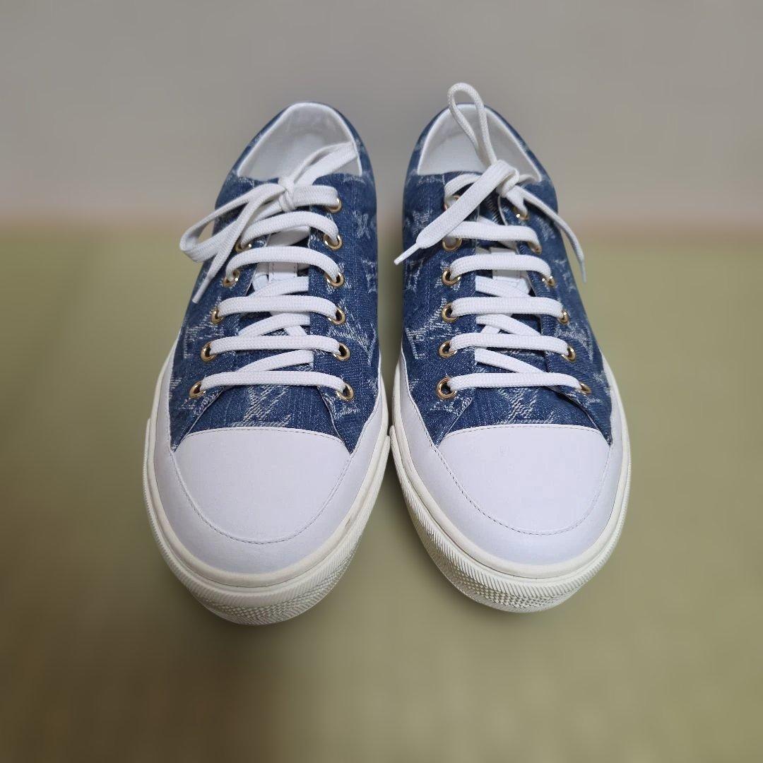 未使用近 ルイヴィトン デニムスニーカー 39 1/2 モノグラム 25cm