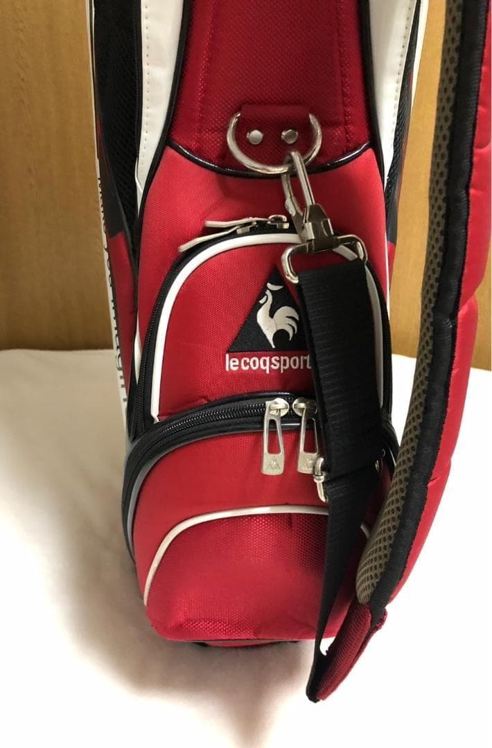 美品 ルコック ゴルフバッグ 9.0型 ブラック/レッド プロ仕様 送料込み