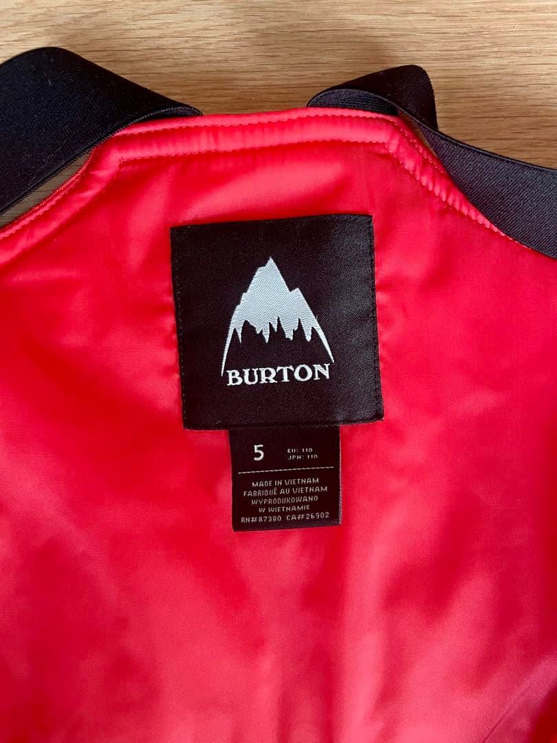 BURTON キッズ スノーボードウェア 上下セット XS 5Tビブパンツ女子