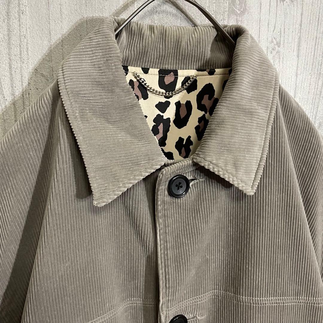 【最高カラー】ワコマリア　裏地レオパード　コーデュロイカーコート　L