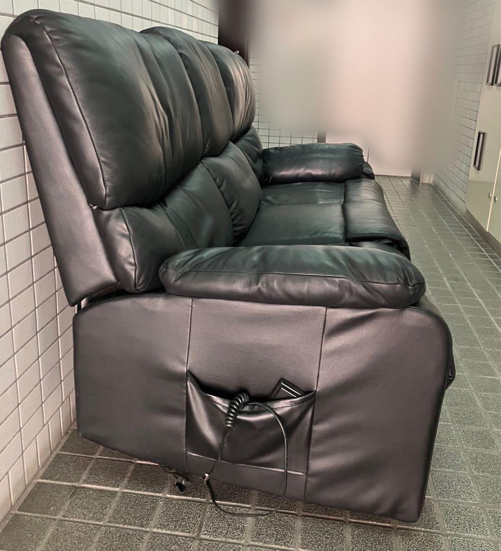 島忠　本革電動リクライニング3人掛けソファ トリプルソファー　レザー　セパレート