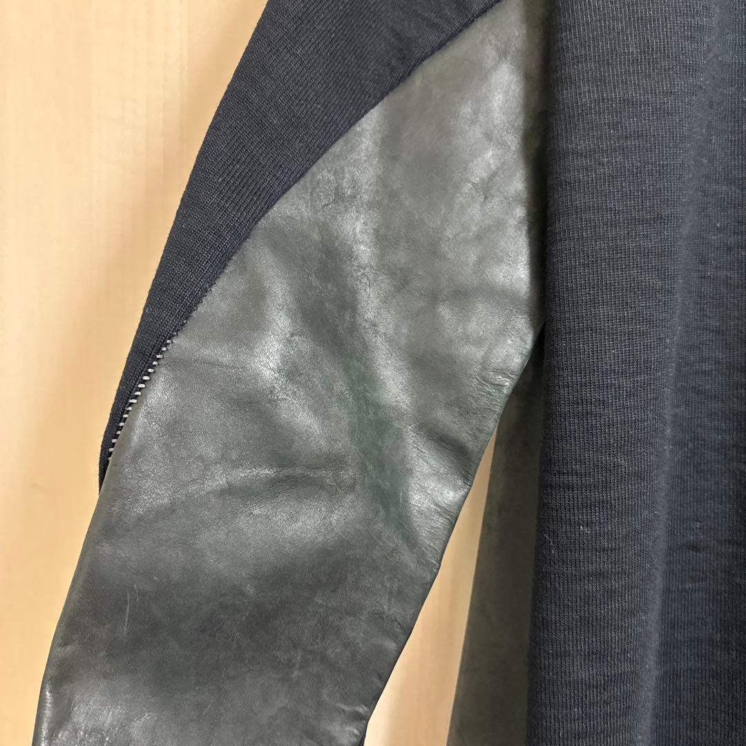 Incarnation カーフレザー切替　ジャケット　オーバーロックステッチ