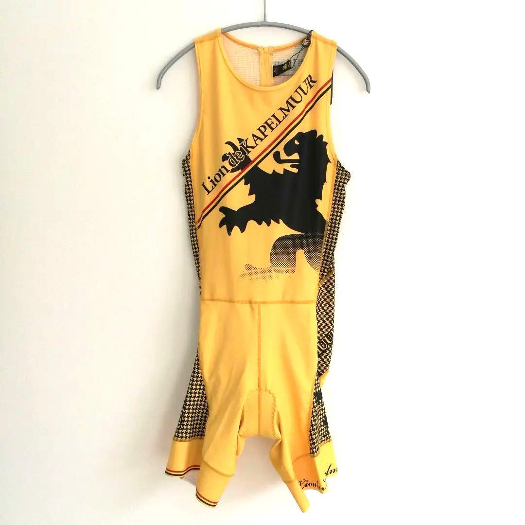 リオンドカペルミュールトライフィットスーツ千鳥格子ビブパンツXLサイクルジャージ