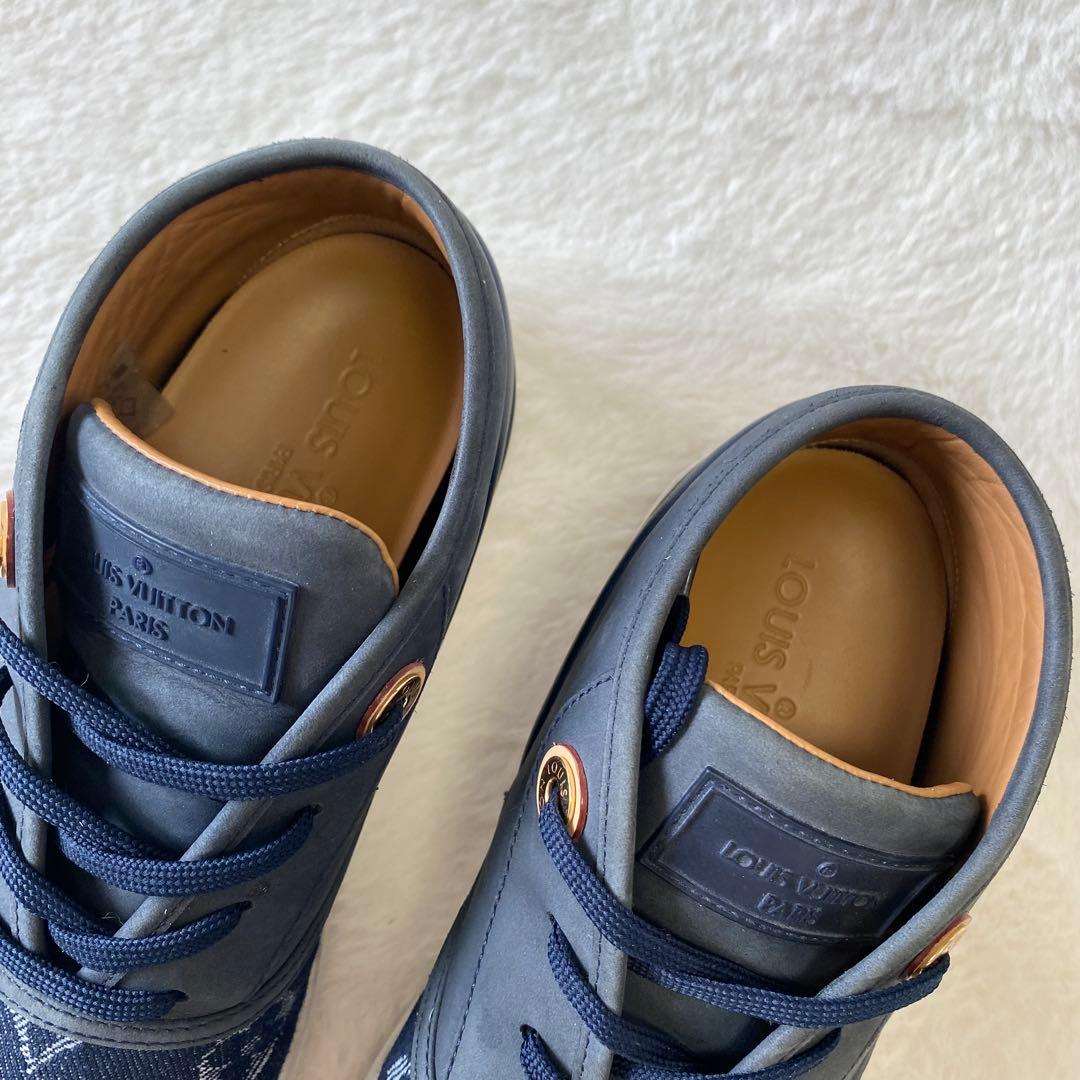 LOUIS VUITTON スニーカー デニム インディゴ モノグラム