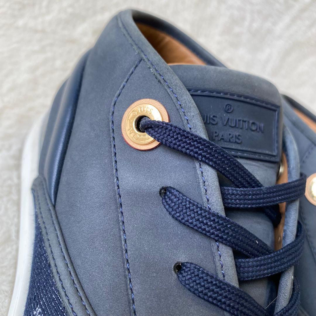 LOUIS VUITTON スニーカー デニム インディゴ モノグラム