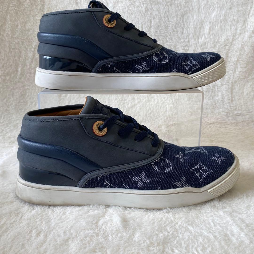 LOUIS VUITTON スニーカー デニム インディゴ モノグラム