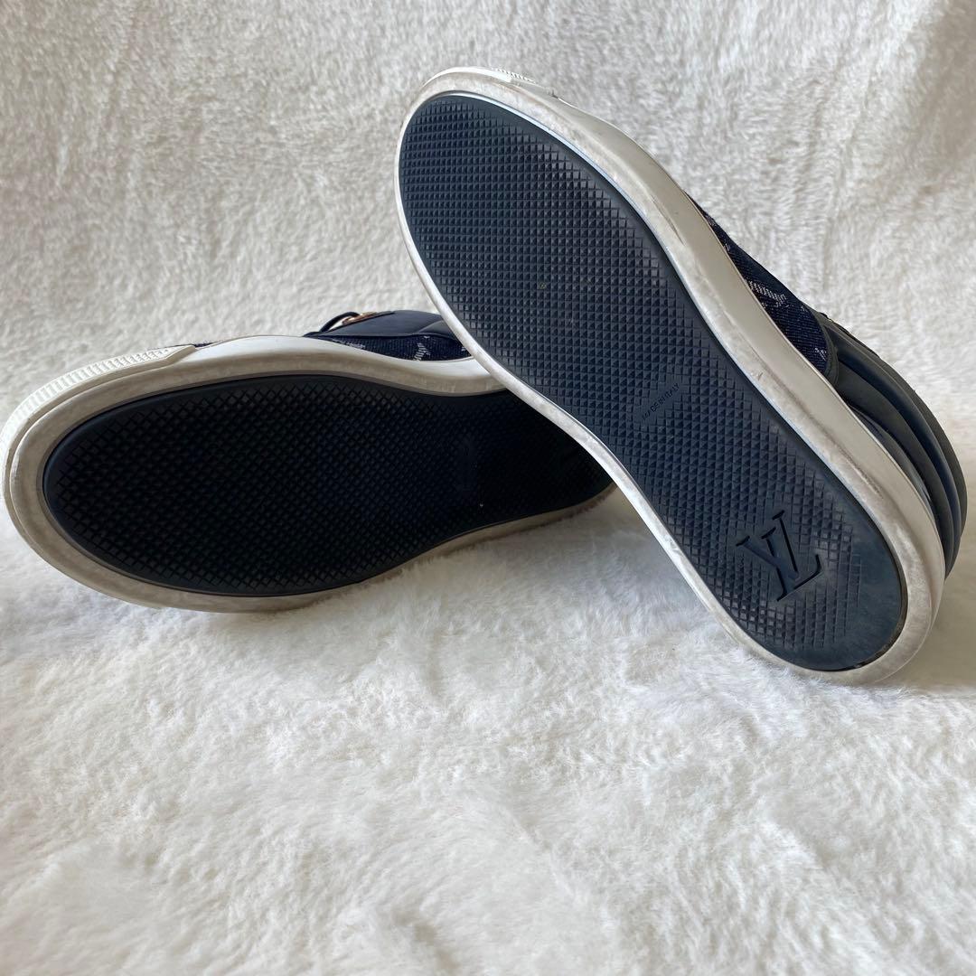 LOUIS VUITTON スニーカー デニム インディゴ モノグラム