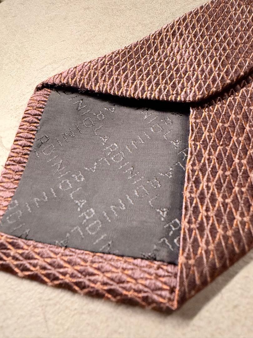 【美品】LARDINI ラルディーニ ネクタイ ダークブラウン 大剣幅8.0cm