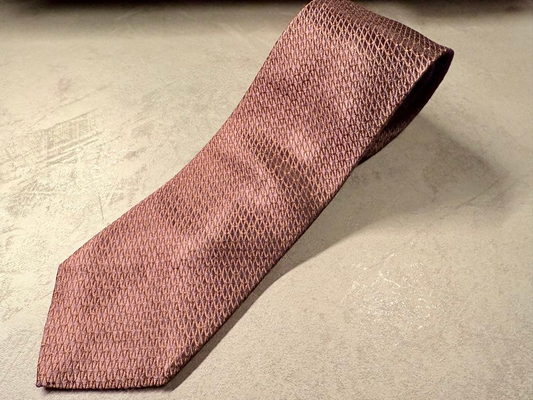 【美品】LARDINI ラルディーニ ネクタイ ダークブラウン 大剣幅8.0cm