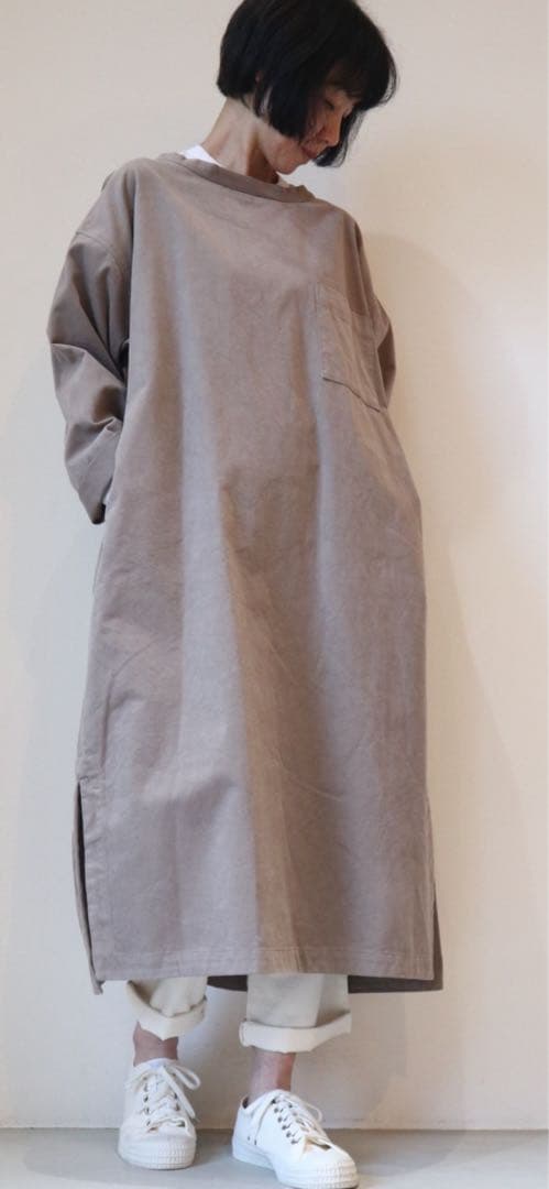 ワンピース TOUJOURS Long Sleeve Big T-Shirt Dress