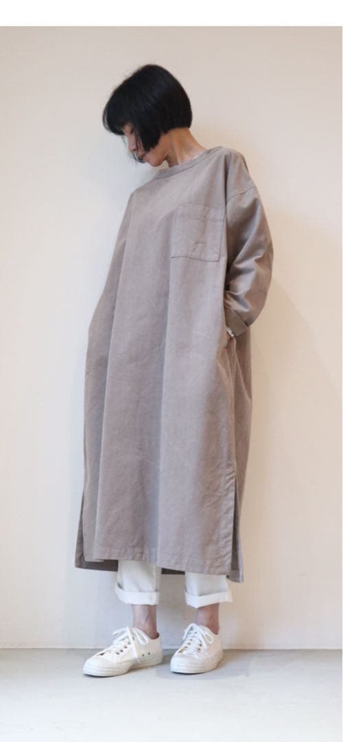 ワンピース TOUJOURS Long Sleeve Big T-Shirt Dress
