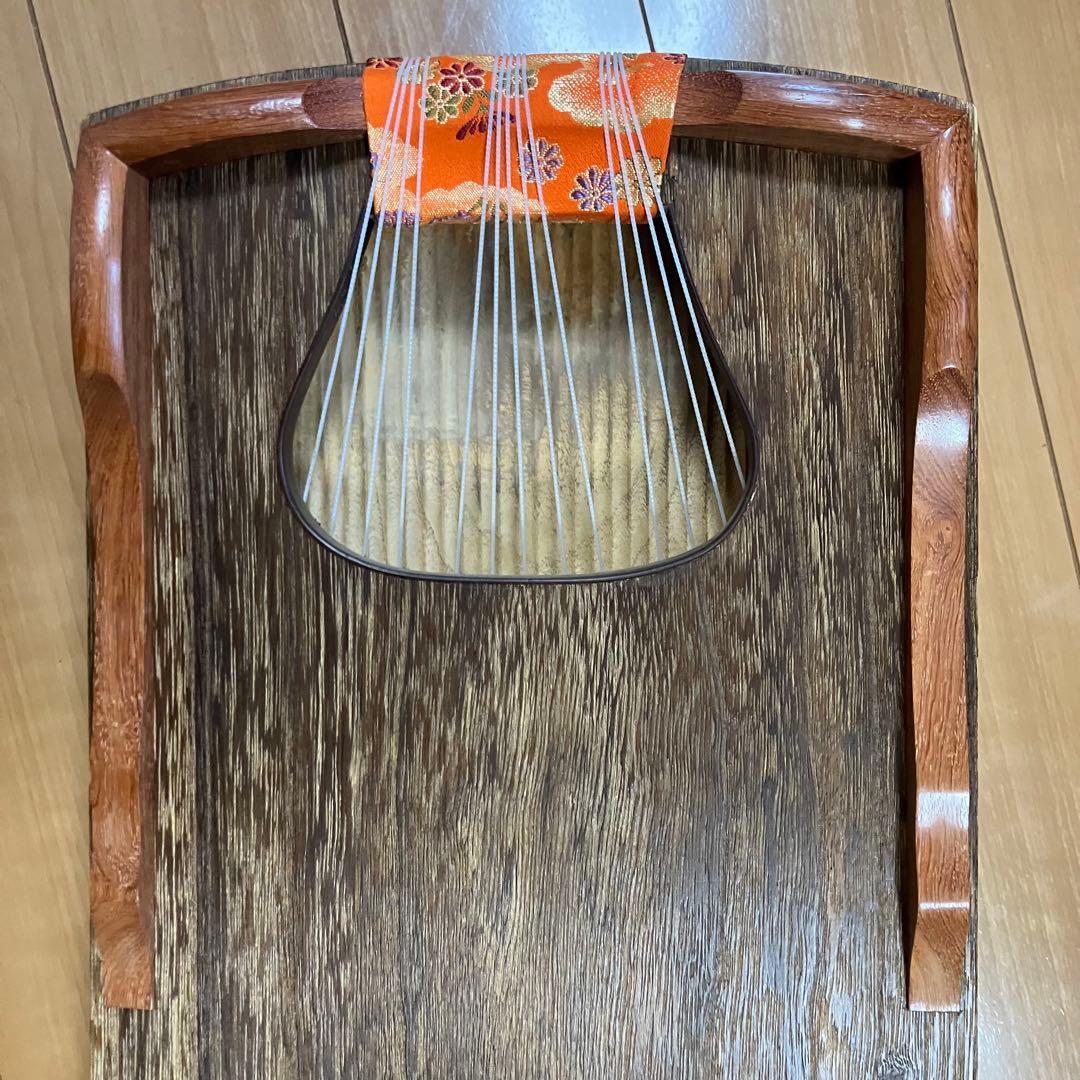 13弦 筝 琴　詩絵あり　すだれ彫り