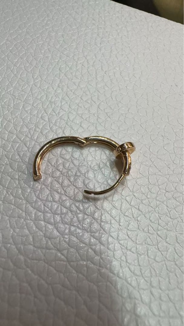 K18YG WG PG 天然ダイヤモンド　釘モチーフ　フープピアス(ダイヤなし)