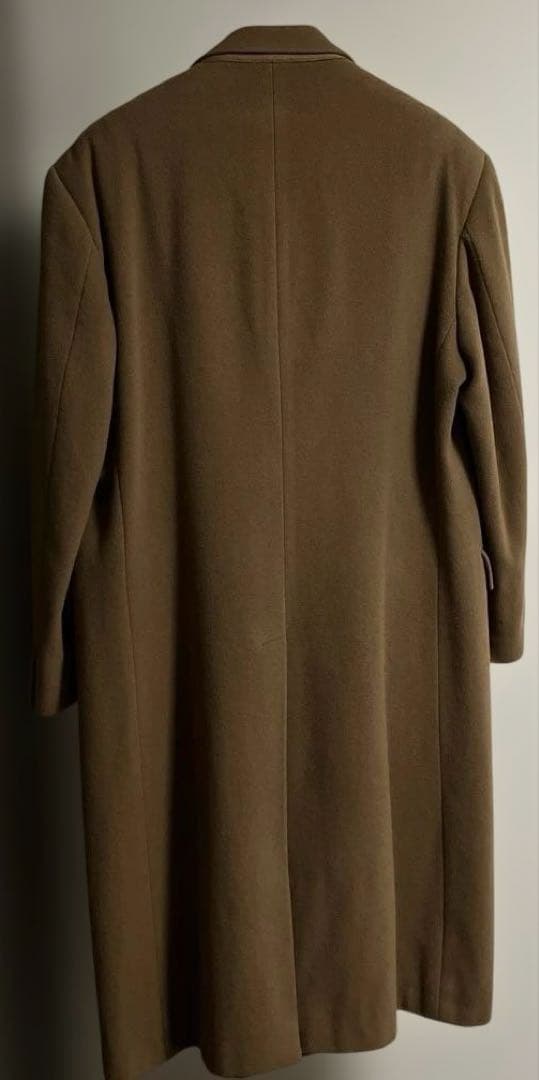 ブラウン ダブルブレスト ロングコート　ウールカシミア　イタリア製　キャメル
