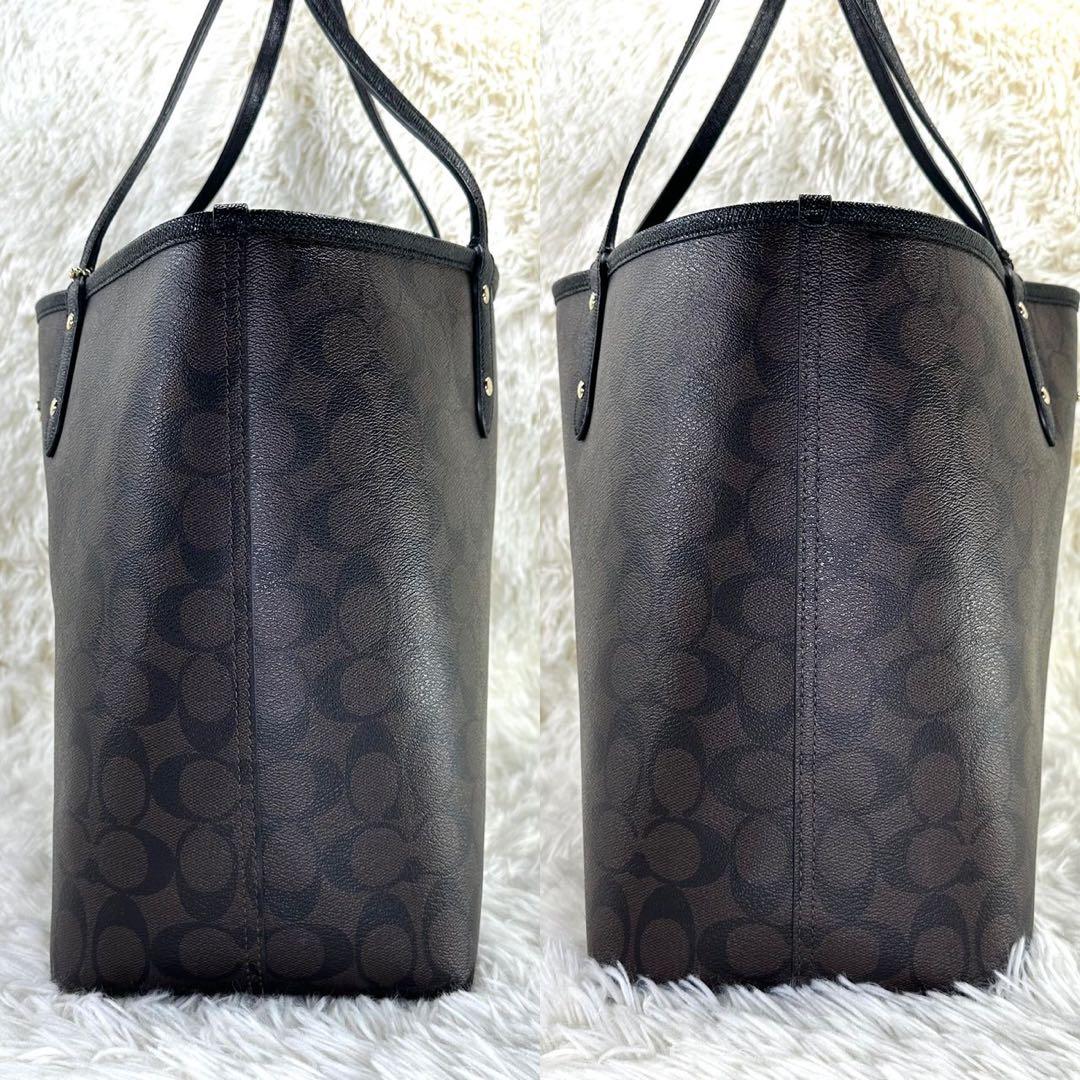 【極美品】コーチ リバーシブル 36658 トートバッグ レザー A4可 黒