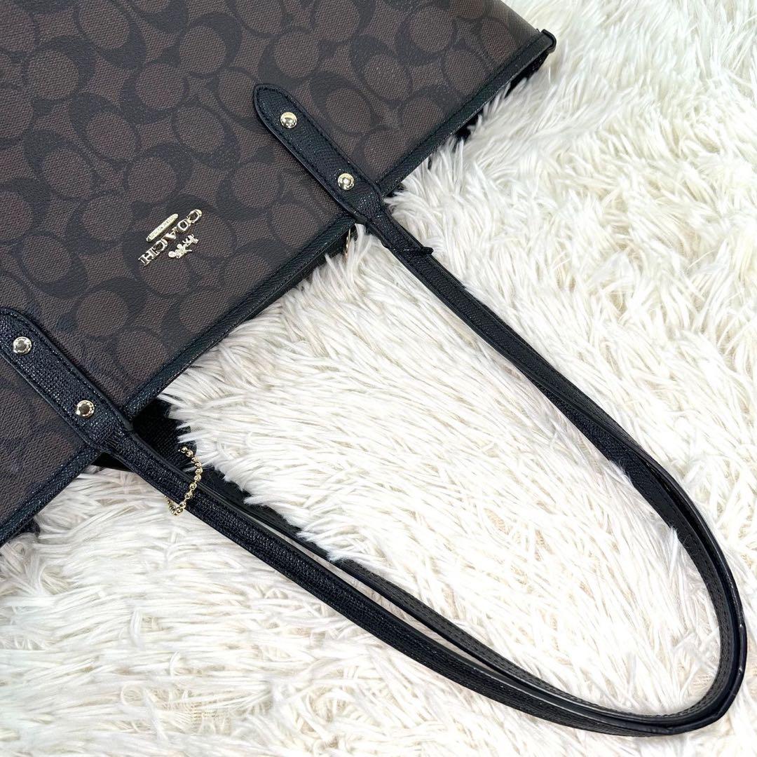 【極美品】コーチ リバーシブル 36658 トートバッグ レザー A4可 黒